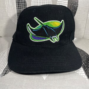 Cappello vintage Devil Rays Tampa Bay, nero, Sports Specialties, con cinturino posteriore, anni 2000