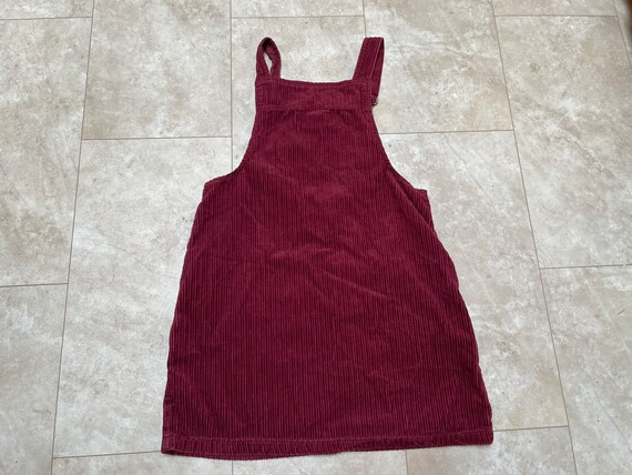 Vintage Faded Glory Jumper Skirt Overalls Burgundy Corduroy Y2K 2000s Womens Medium Etsy UK