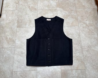Vintage Filson Vest: Blue Wool Hunting Men’s XL Made in USA