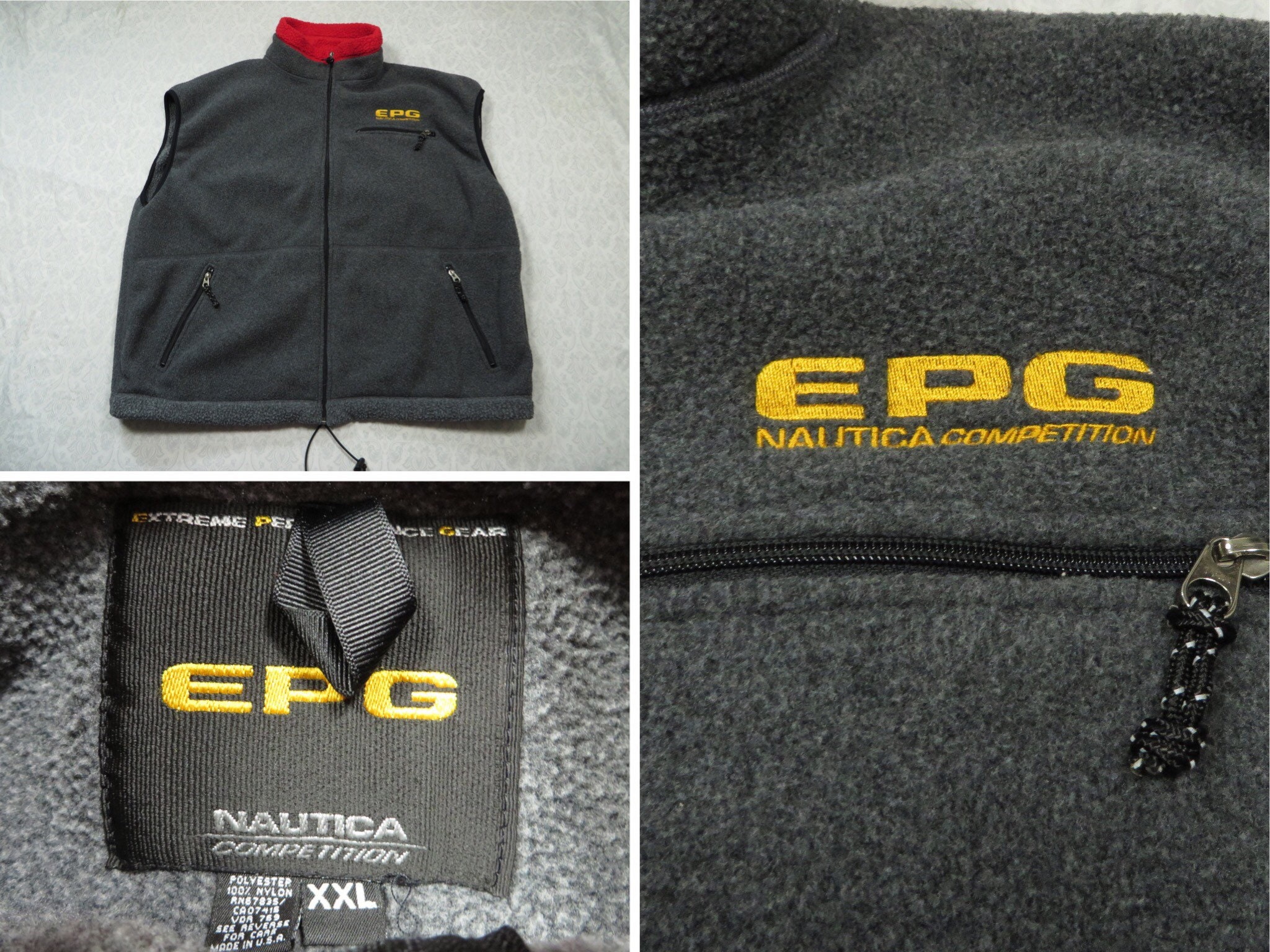 Vintage Nautica Fleece Vest EPG Grey 