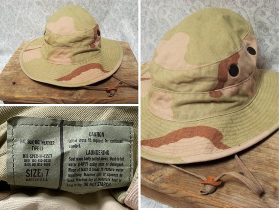 Vintage Boonie Hat Desert Camo Bucket Gulf War 90… - image 1