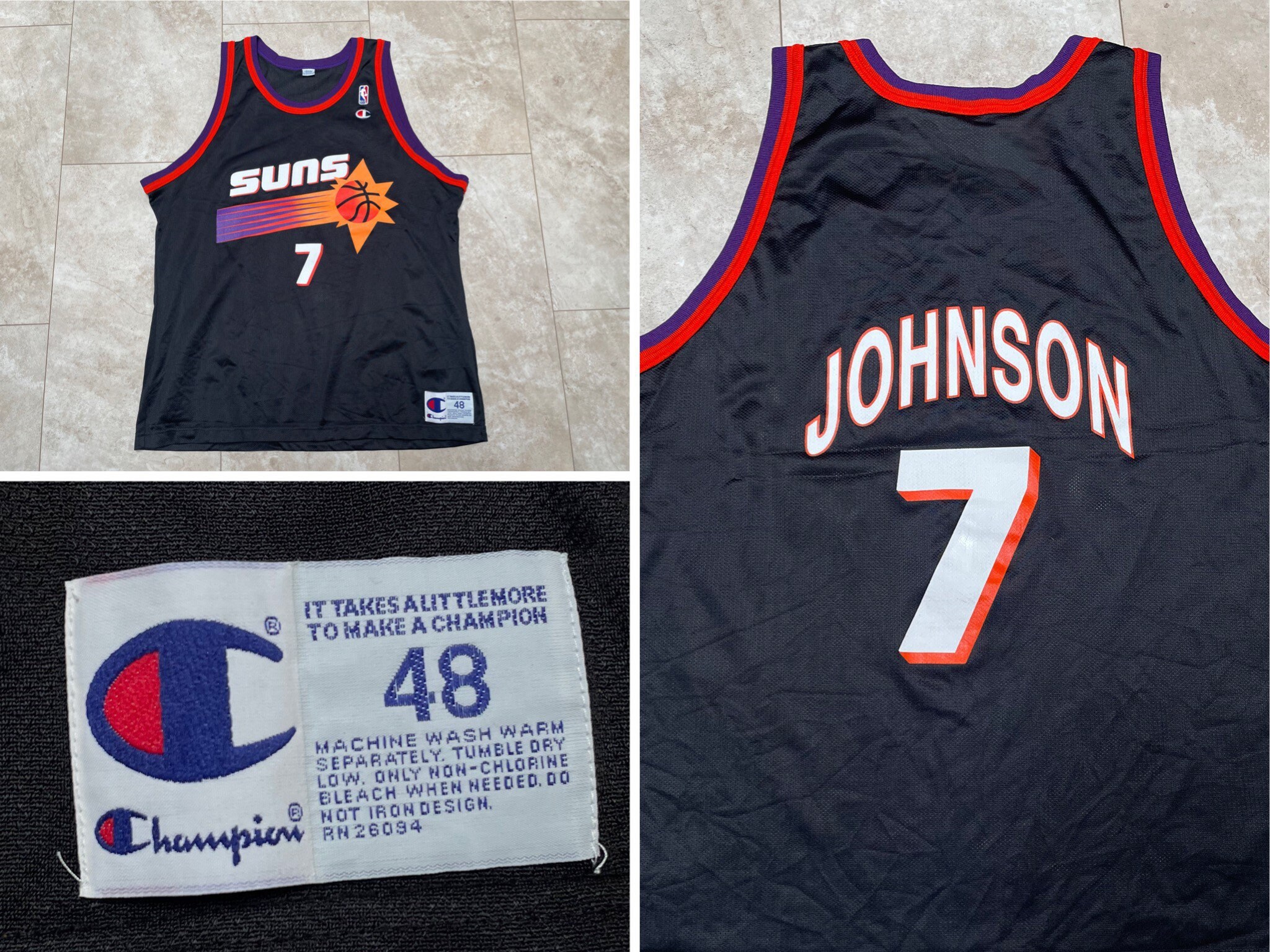 VINTAGE JERSEY SUNS 7 SIZE XL MADE IN USA – Vintage rare usa