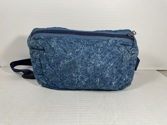 Vintage Fanny Pack Blue Funky Print Waist Lumbar … - image 2