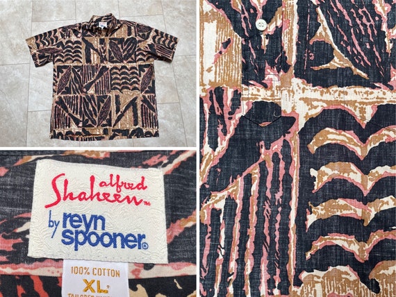 Vintage Reyn Spooner Hawaiian Shirt Popover Brown… - image 1