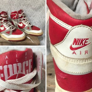 Vintage Nike Delta Force Sneakers 80's High Tops Red Etsy España