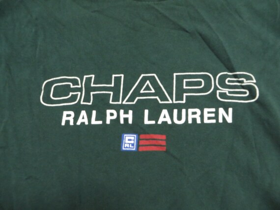 Vintage Chaps Tee shirt Ralph Lauren Green Red Sp… - image 2