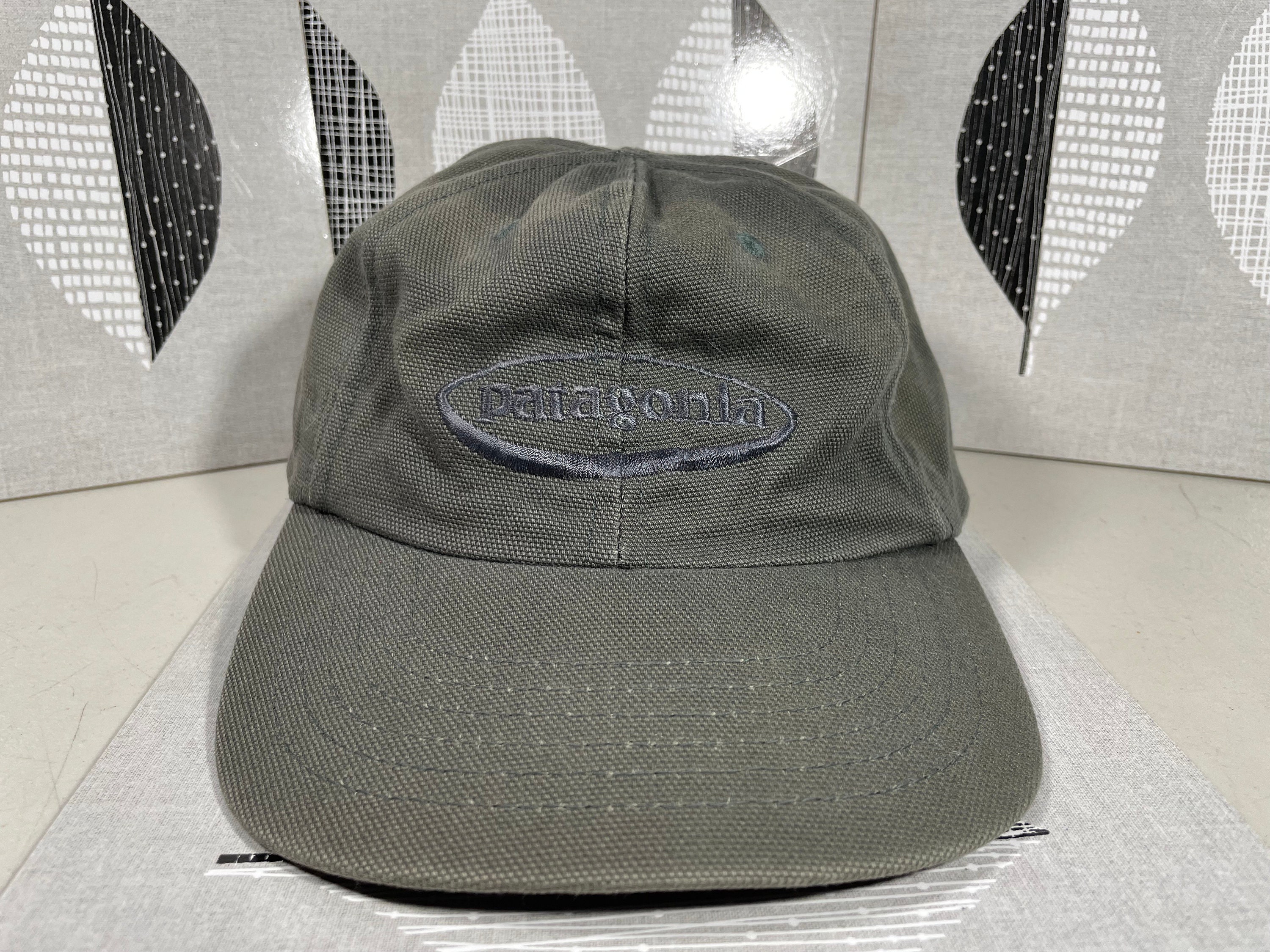 Vintage Patagonia Hat Grey Embroidered Organic Cotton 1998 