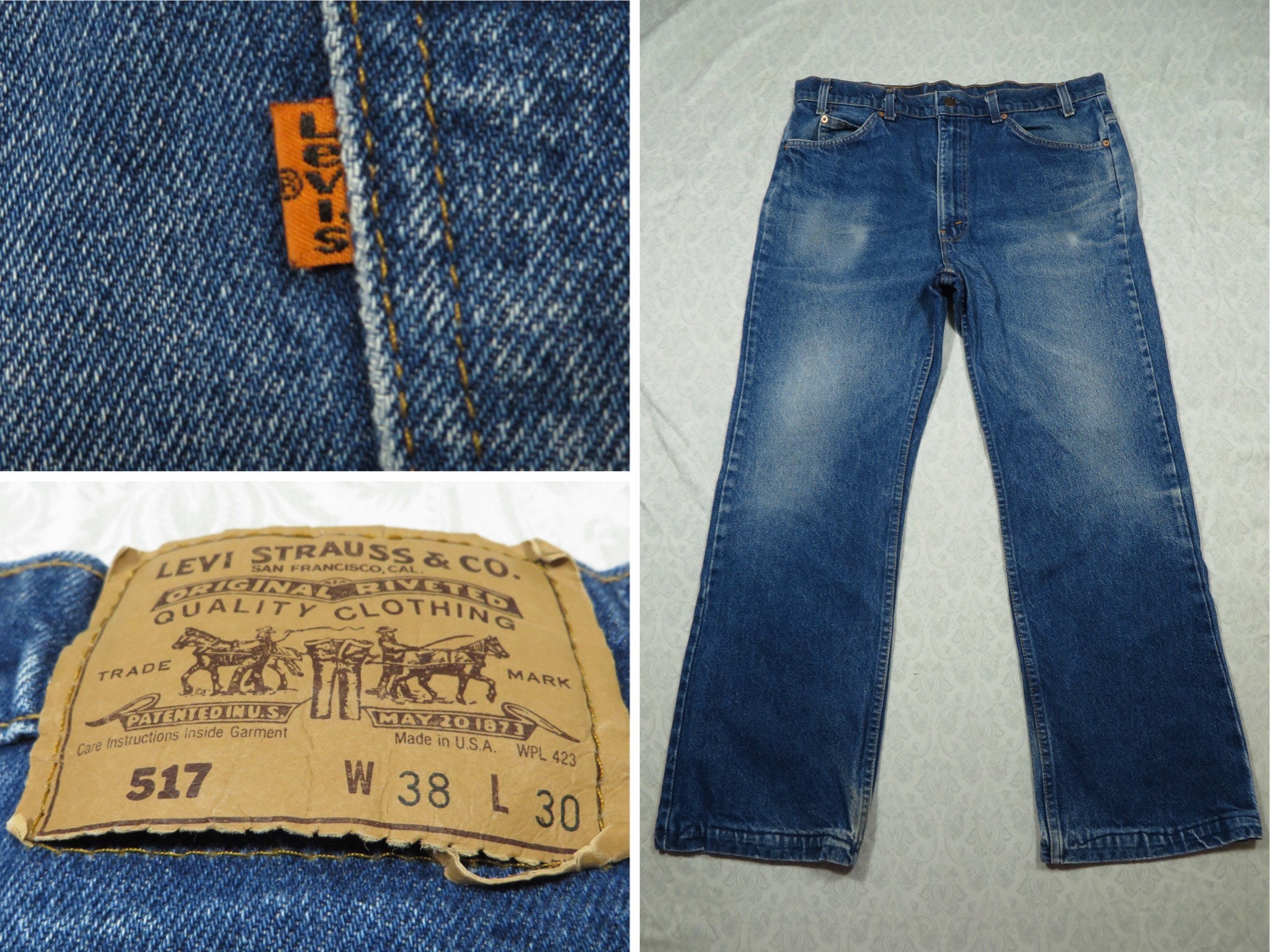 Vintage Levi's 517 Jeans Orange Tab 80's Distressed - Etsy Canada