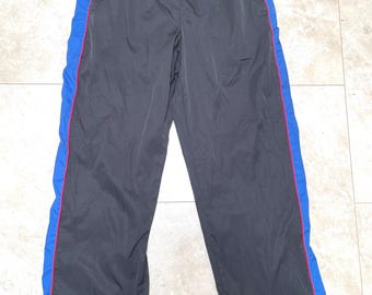 Vintage Nike Pants Black Blue Stripe Swoosh Track Y2K 2000's Men's Large
