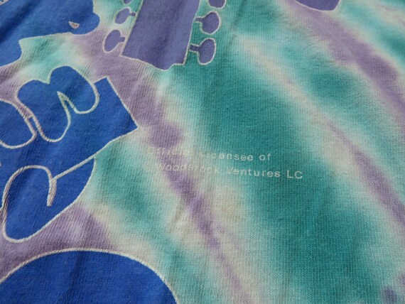 Vintage Woodstock Tee Shirt 1994 Tie Dye Blue Swi… - image 7