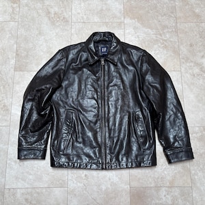 Gap Leather Jacket - Etsy