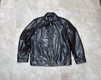 Vintage Gap Black Genuine Leather Zip up Jacket - Etsy