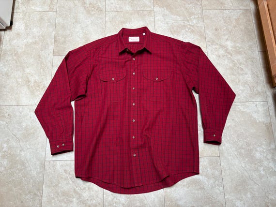 Filson, Vintage Filson Shirt: Red Plaid Wool XXL, Made in USA