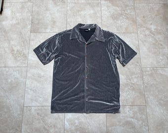 Vintage Amplify Shirt: Silver Club Wear Shiny Medium Made in USA