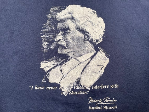 Vintage Mark Twain Sweatshirt Blue Quote Missouri… - image 4