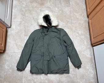 Vintage 90s ALPHA INDUSTRIES Type N3B (N) Parka Jacket Fur Made in