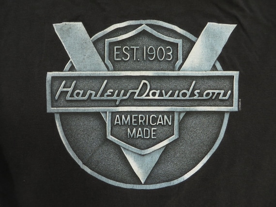 Vintage Harley Davidson Tee Shirt Black American … - image 5