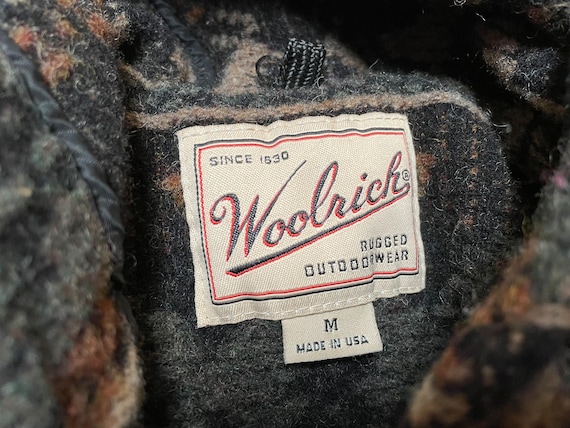 Vintage Woolrich Jacket Hood Brown Green Thick Wo… - image 4