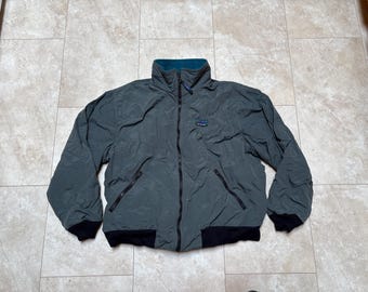 Chaqueta de abrigo vintage L.L.Bean: Bomber gris de los años 90 para hombre, talla grande, fabricada en EE. UU.