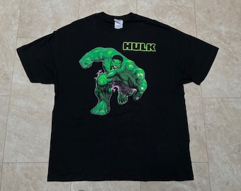 Camiseta vintage de Hulk negra y verde con logo grande del río Tennessee, estilo Y2K (años 2000), talla XXL para hombre.
