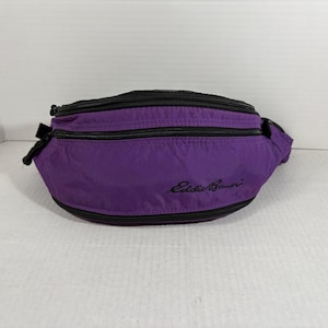 Vintage Eddie Bauer Fanny Pack Purple Expandable Waist Lumbar Bag 90’s