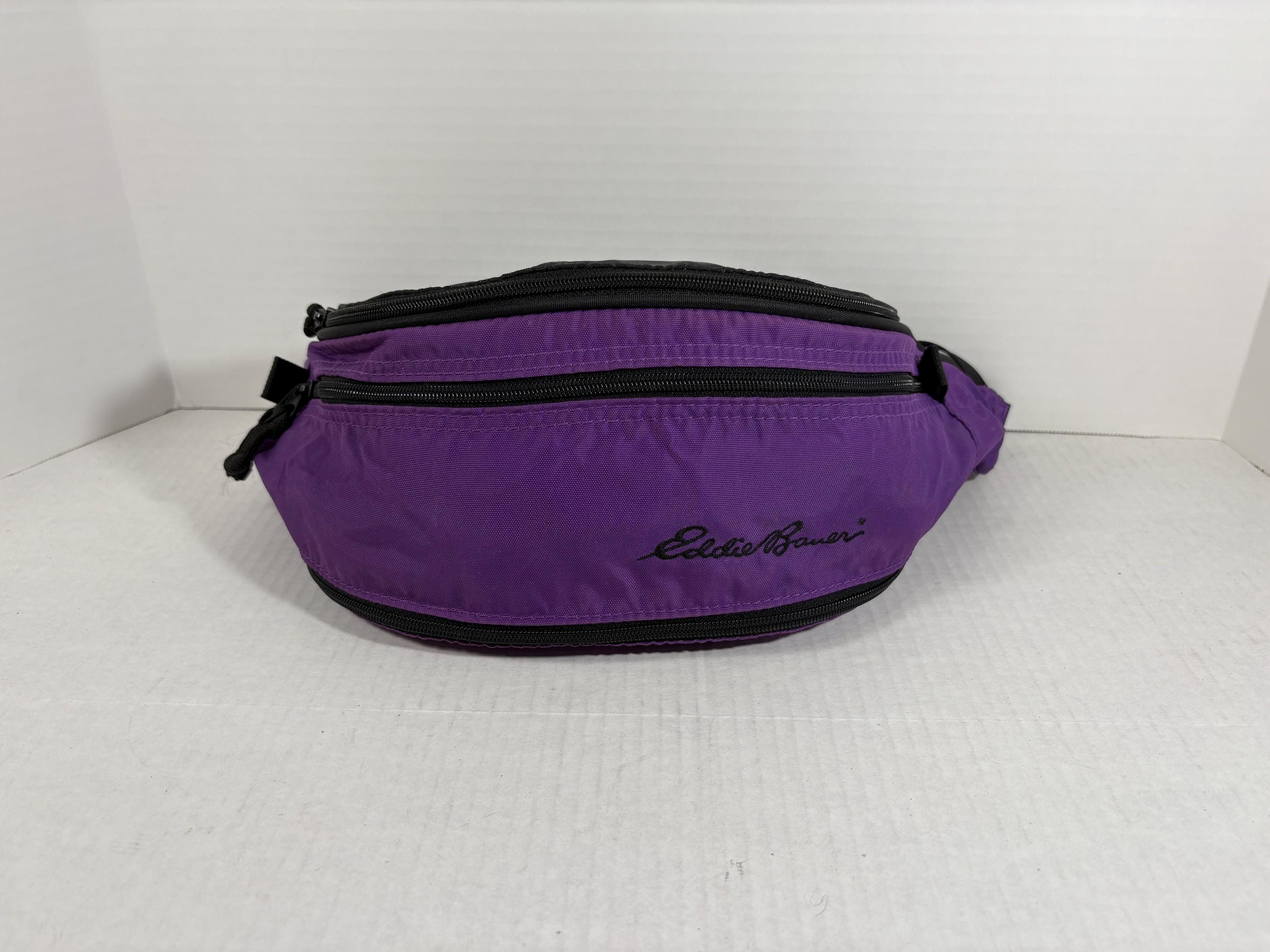 Vintage Eddie Bauer Fanny Pack Purple Expandable Waist Lumbar Bag
