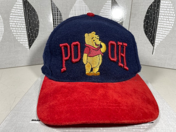 Vintage Winnie the Pooh Hat Blue Red Disney Store Dad Cap