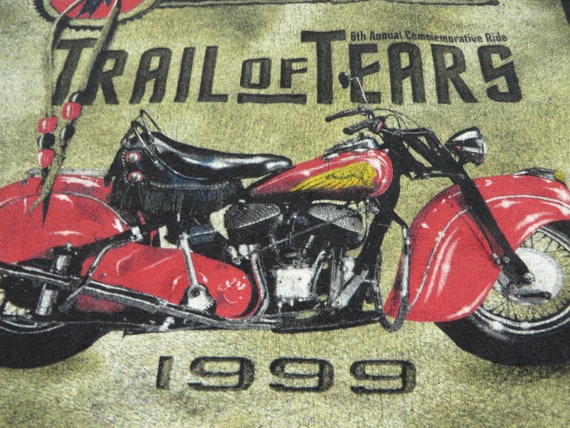 Vintage Indian Motorcycle Tee Shirt Black Trail o… - image 6