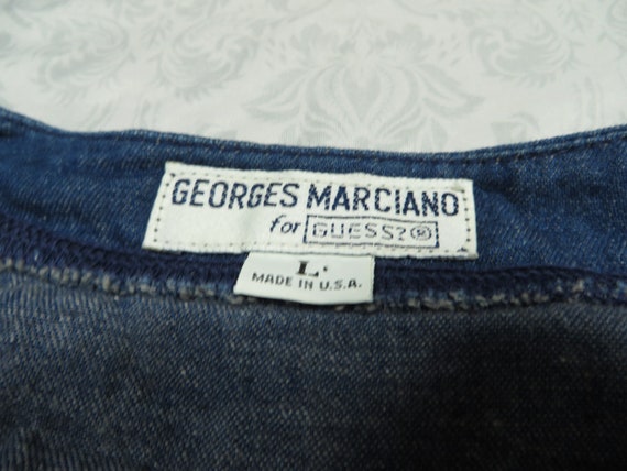 Vintage Guess Coat Dark Blue Denim Georges Marcia… - image 4