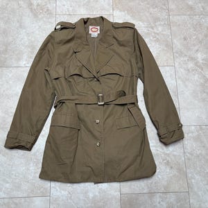 Vintage Banana Republic Jacket Brown Safari Travel Half Trench 80&#39;s Women&#39;s Medium