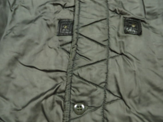 Vintage Liner Jacket Military Quilted Olive Green… - image 3