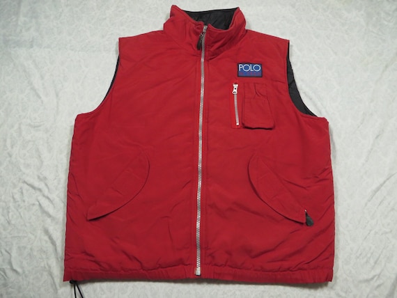 Vintage Polo Hi Tech Vest Red Ralph Lauren Puffer… - image 2