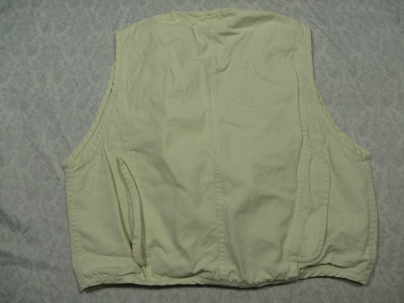 Vintage Banana Republic Vest White Khaki Pockets … - image 5