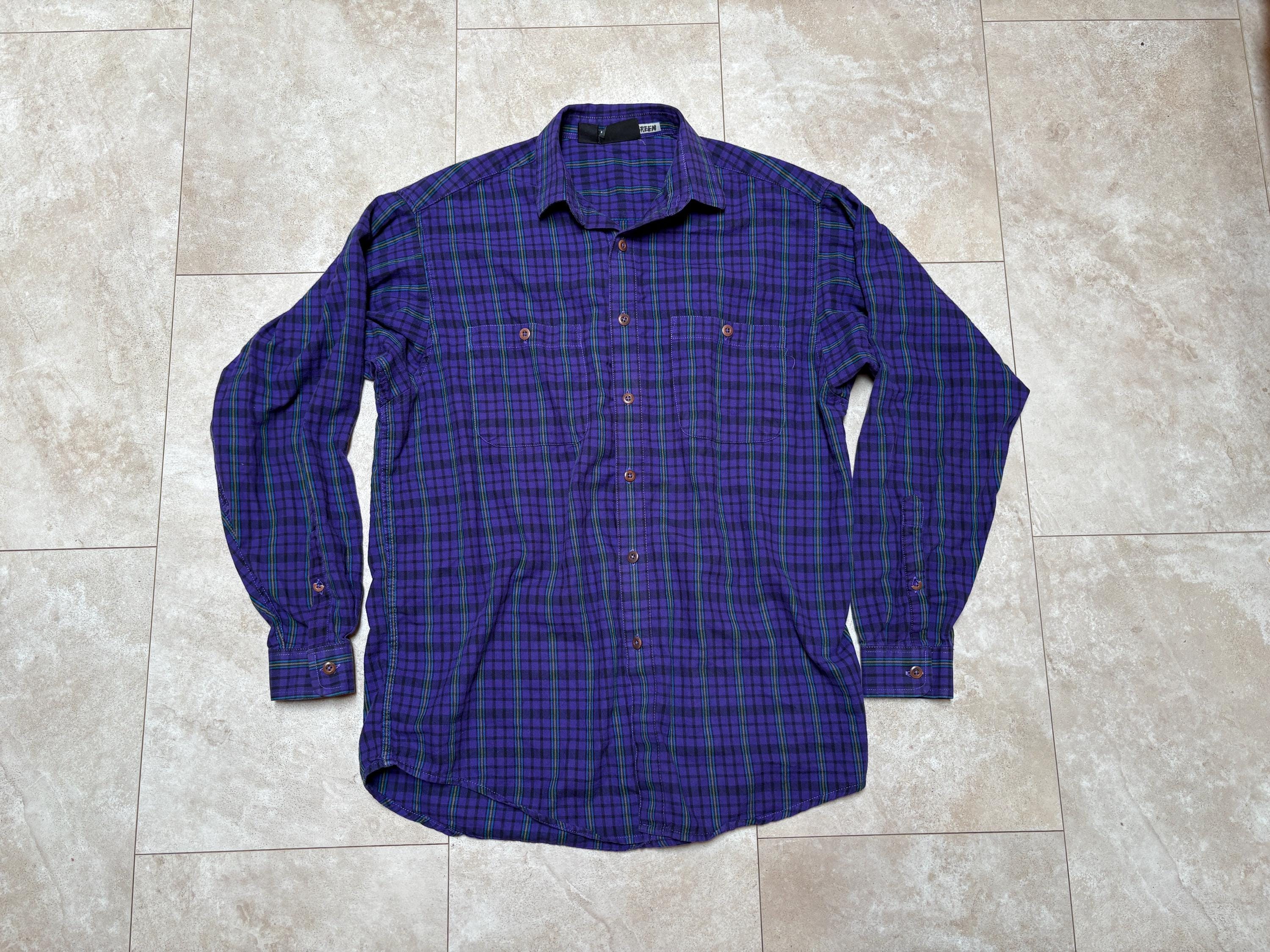 Vintage Patagonia Shirt: Plaid Purple 90