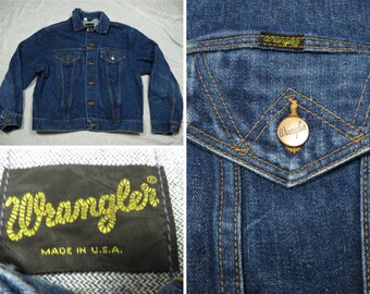 Vintage Wrangler Jean Jacket Denim 60's Men's Large 44 Made in USA