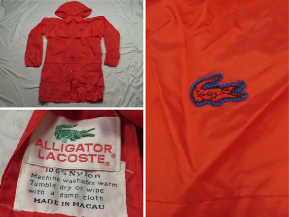 Vintage Lacoste Jacket Windbreaker Red Blue Allig… - image 1