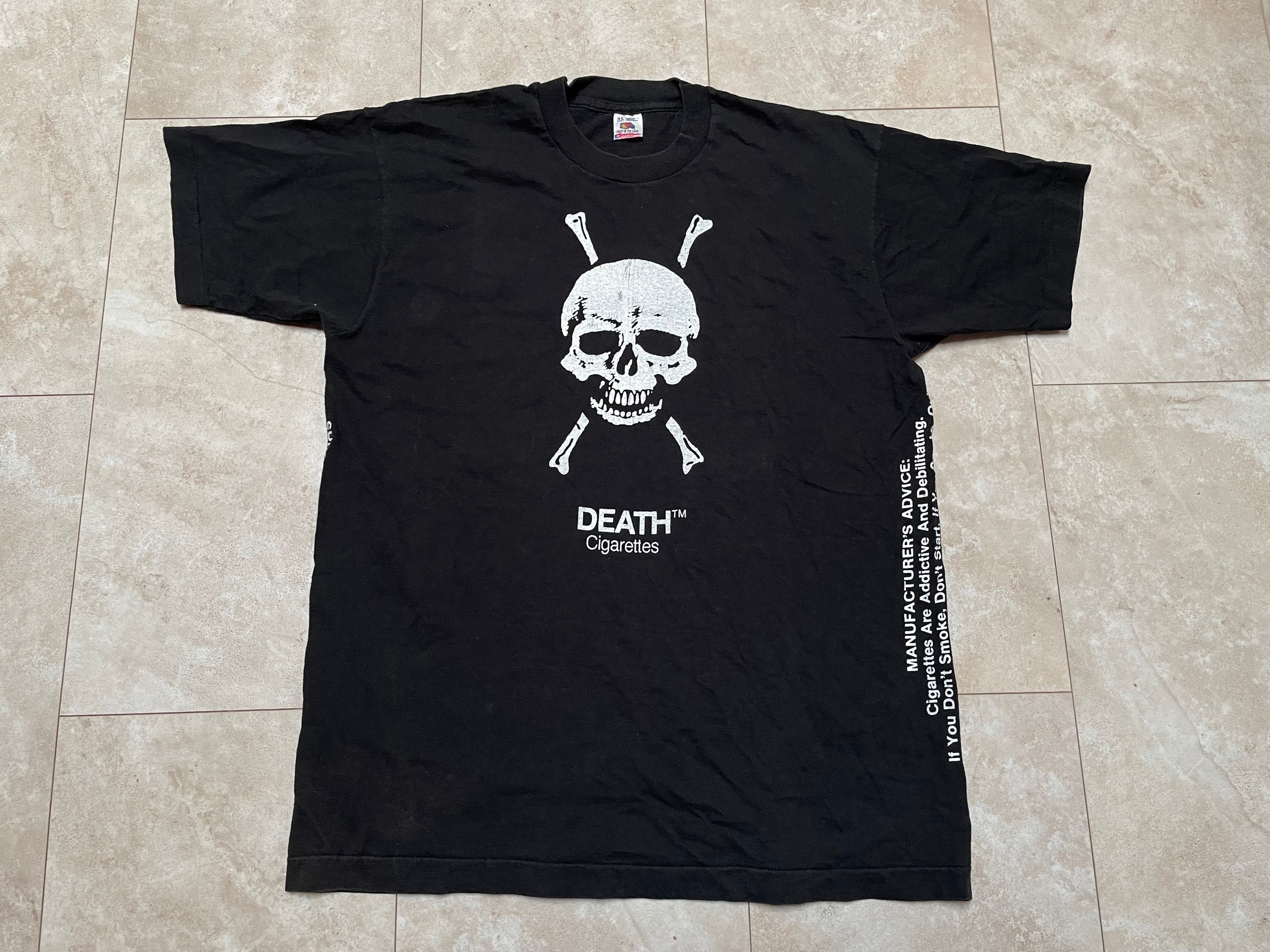 death cigarettes t shirt Vintage Death Cigarettes Tee, 90s Rap Style, Men's XL