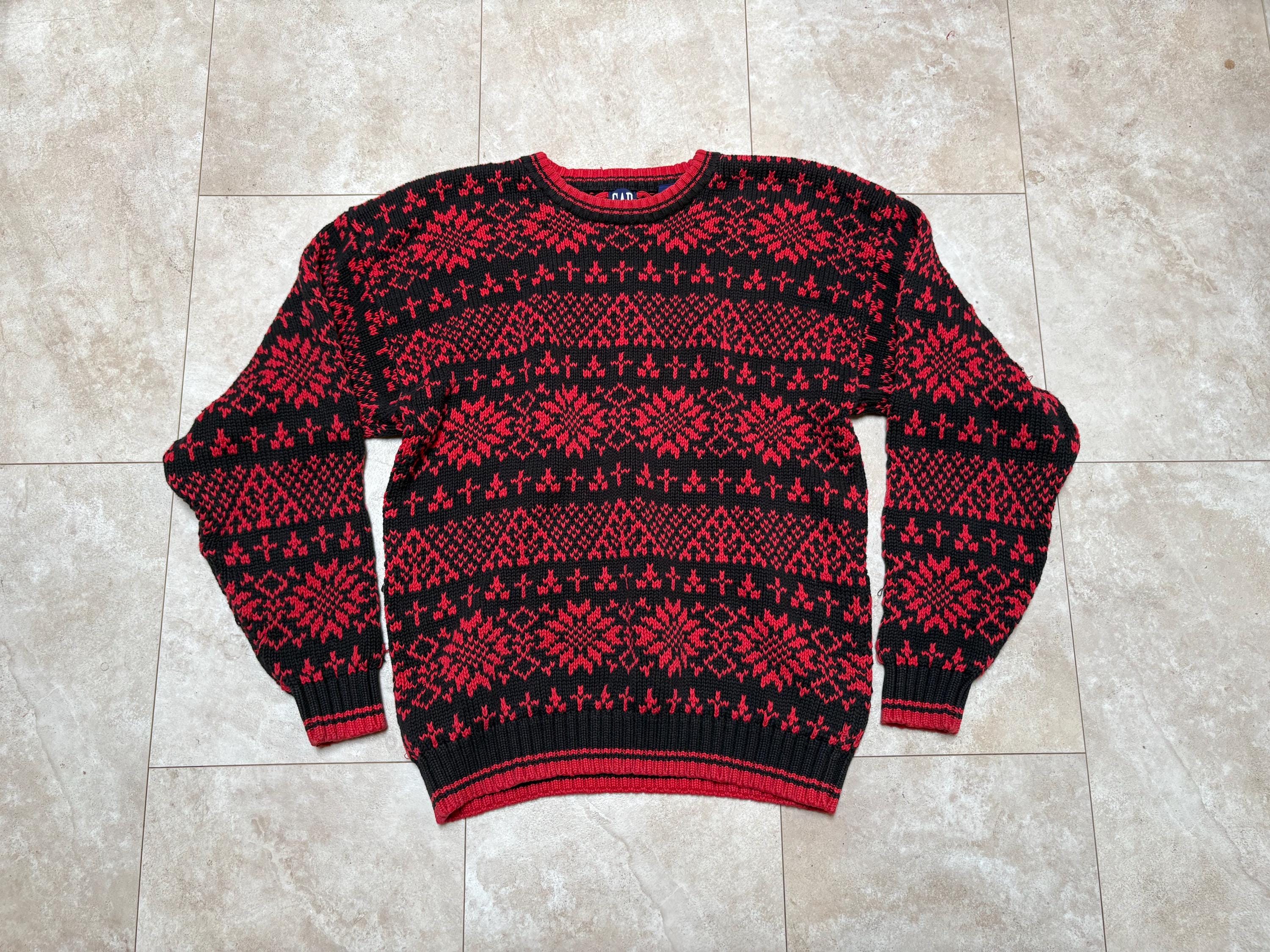 銀デカタグ1990´s GAP ramie✖️ cotton sweater 赤