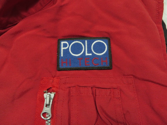 Vintage Polo Hi Tech Vest Red Ralph Lauren Puffer… - image 3