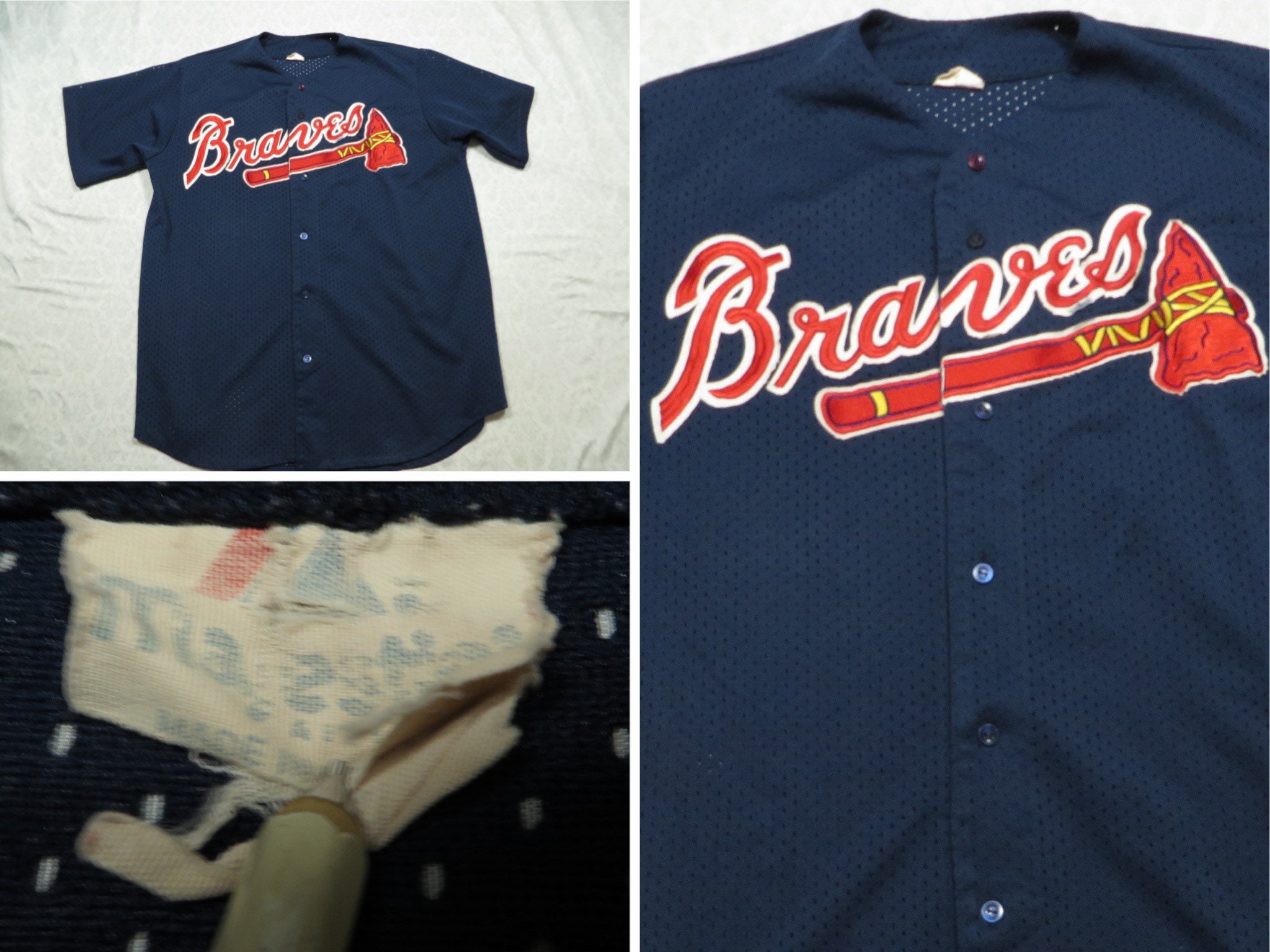 Deion Sanders Atlanta Braves Alternate Navy Blue Jersey Men's (M-2XL)