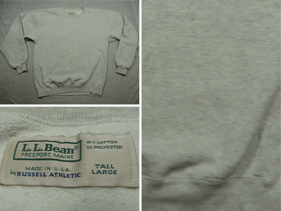 Sweat LL Bean X Russell 1992 – Bleu Sarcelle – Taille M – Vintage USA – Col Rond