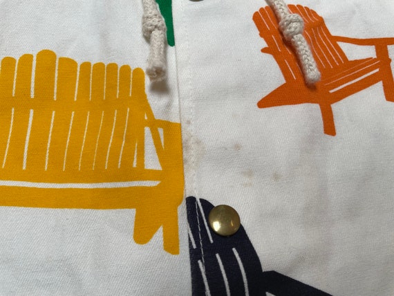 Vintage Michigan Rag Co Jacket Deck Chair Print H… - image 8