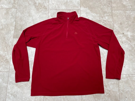 Buy Vintage Nike ACG Fleece Red Lightweight Quarter Zip Jacket Y2K 