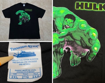 Vintage Hulk Tee Shirt Black Green Big Logo Tennessee River Y2K 2000's Men's XXL