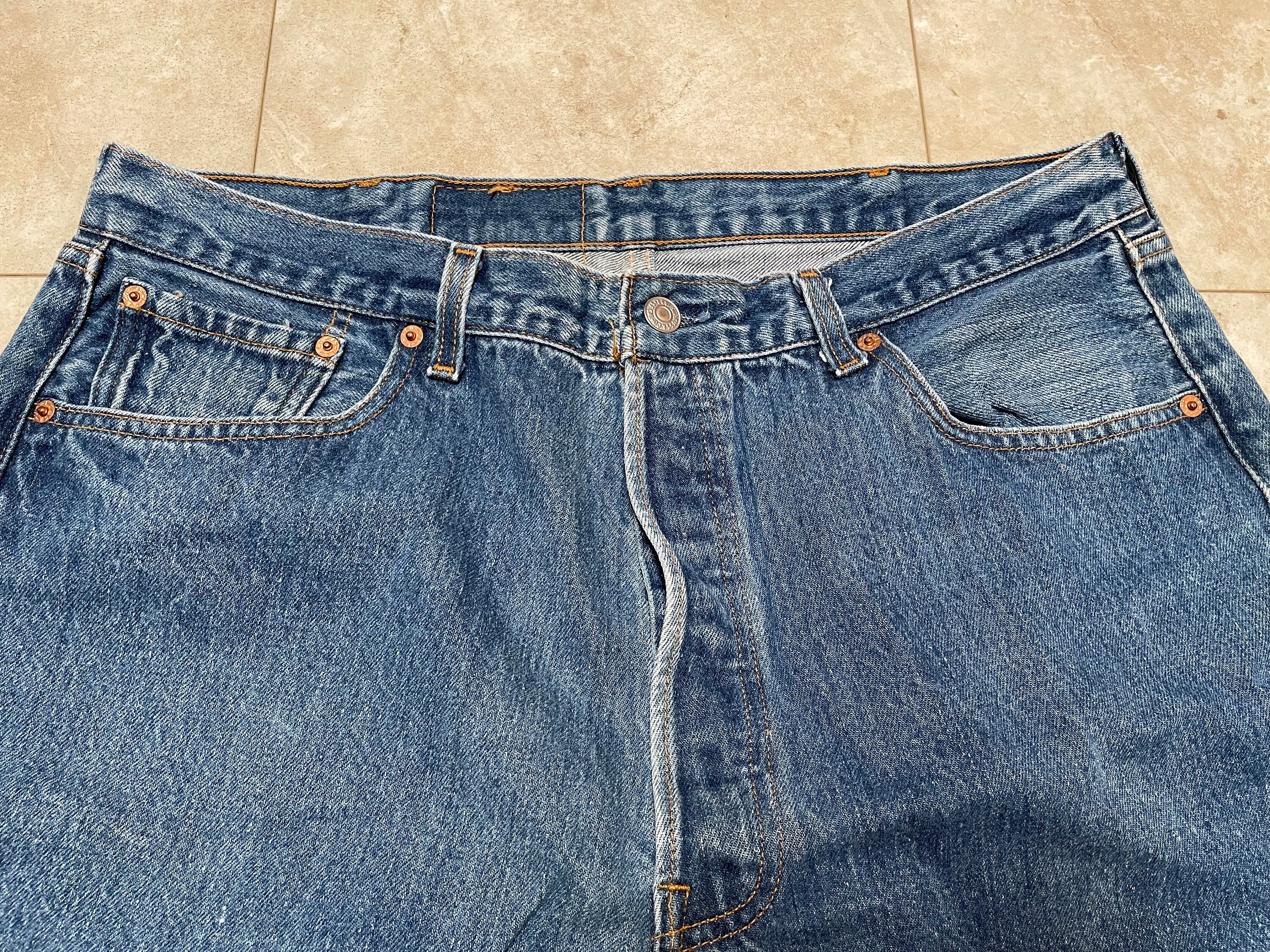 Vintage Levi's 501xx Jeans: 90s Blue Denim, Made in USA (37x33