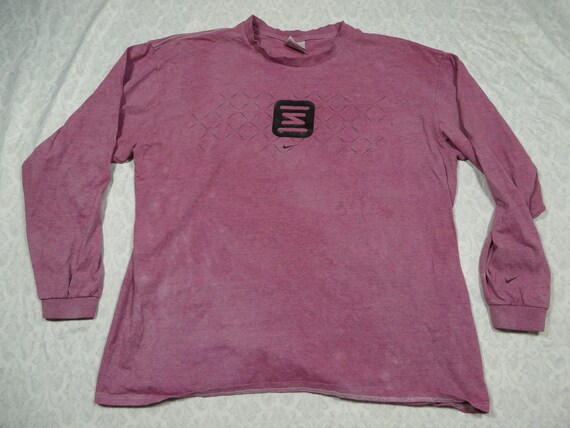 Vintage Nike Tee Shirt Long Sleeve Pink Custom Dy… - image 2
