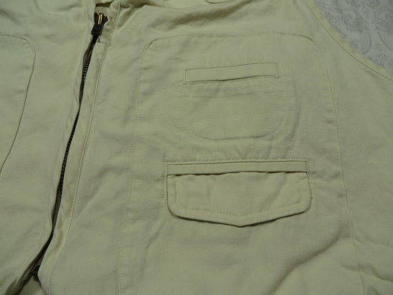 Vintage Banana Republic Vest White Khaki Pockets … - image 3