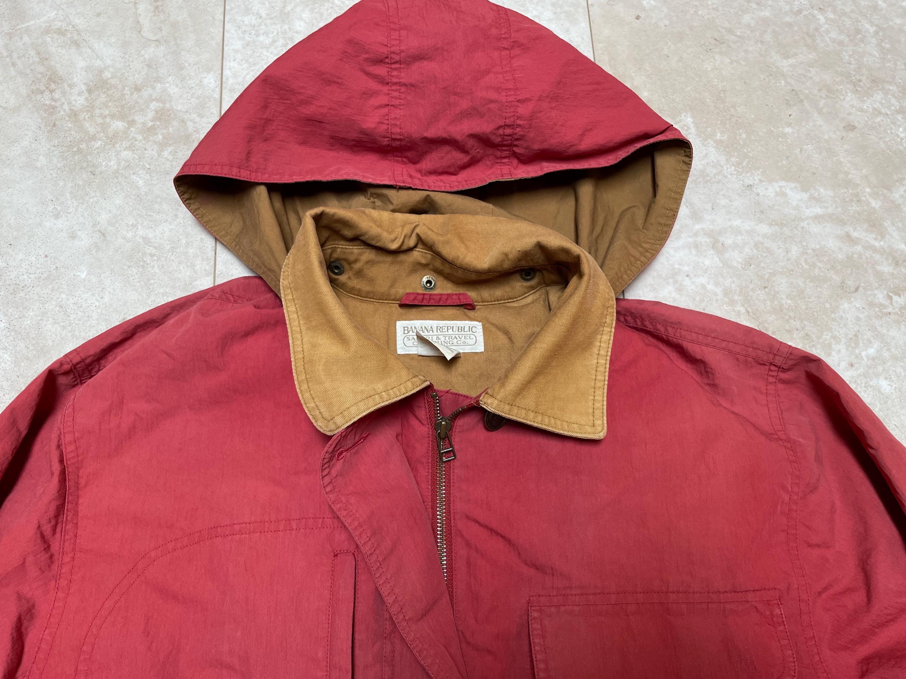 Vintage Banana Republic Jacket Red Safari Travel Nylon 90