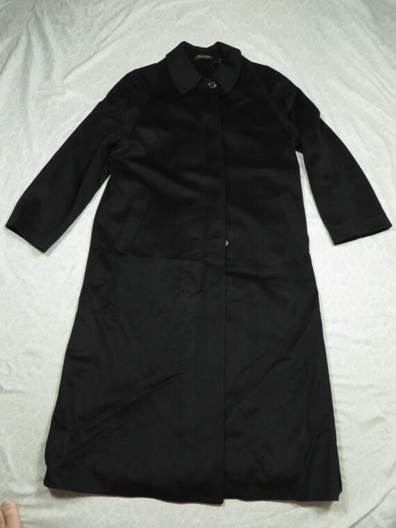 Vintage Cashmere Overcoat Black Louis Dell Olio T… - image 2