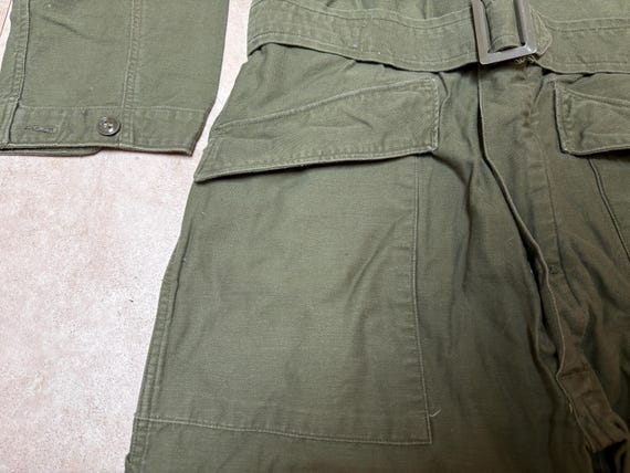 Vintage Sateen Coveralls: Green Military Jumpsuit Made in USA